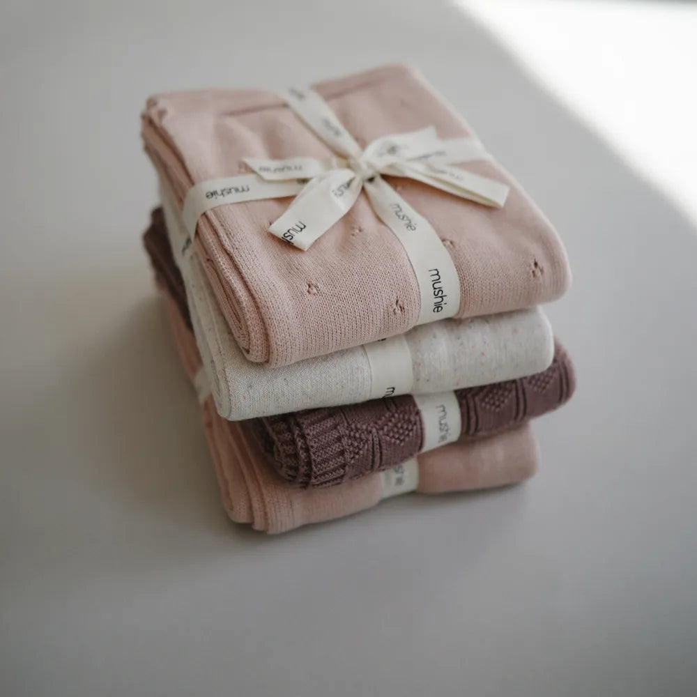 Mushie babytæppe - Pointelle