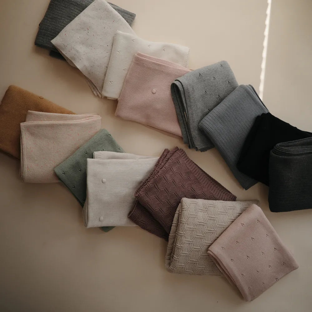 Mushie babytæppe - Ribstrik