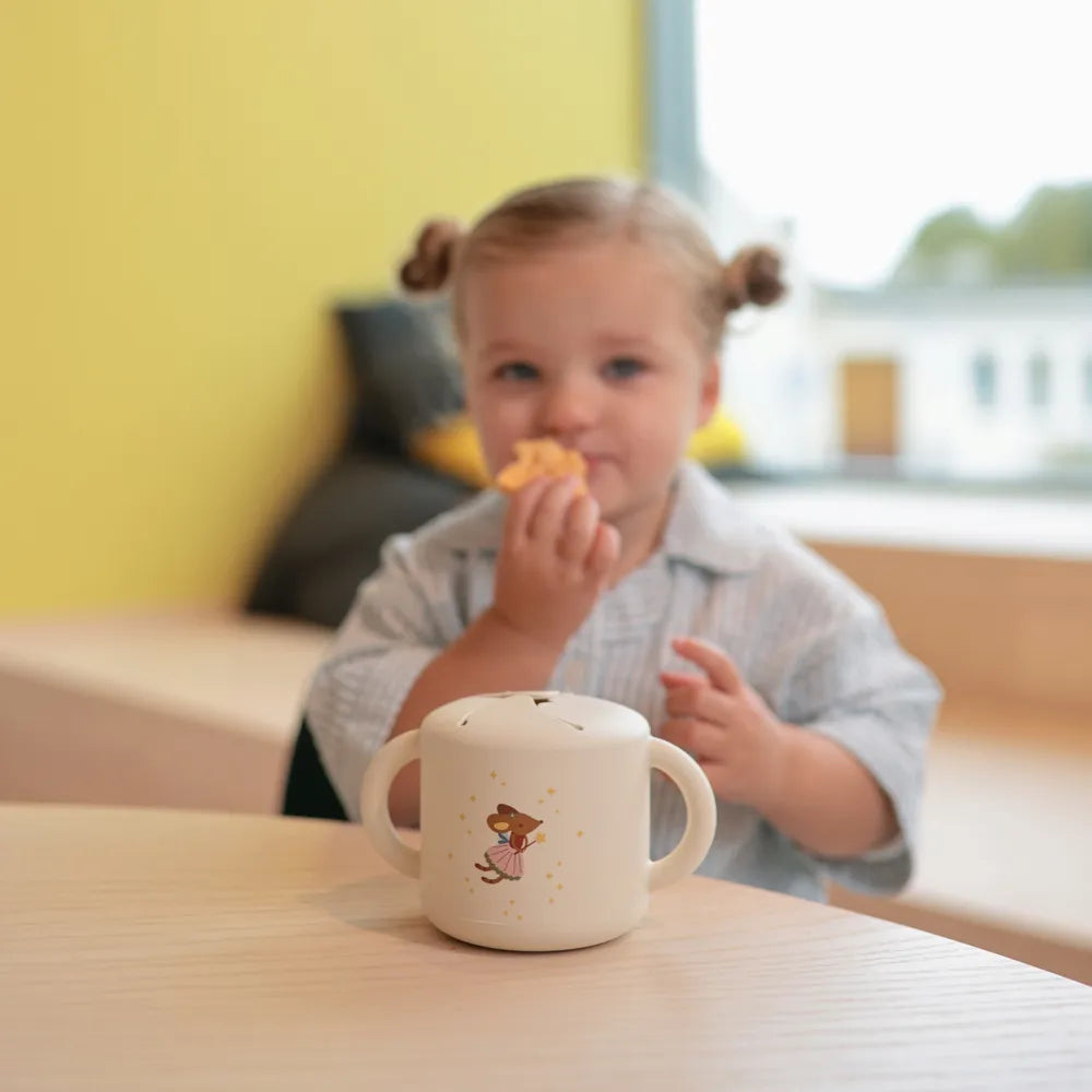 Mushie silikone snack kop