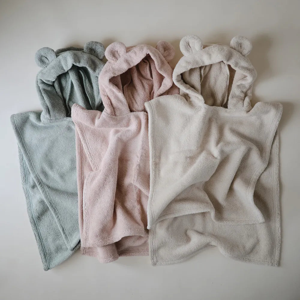 Mushie poncho håndklæde - Bjørn