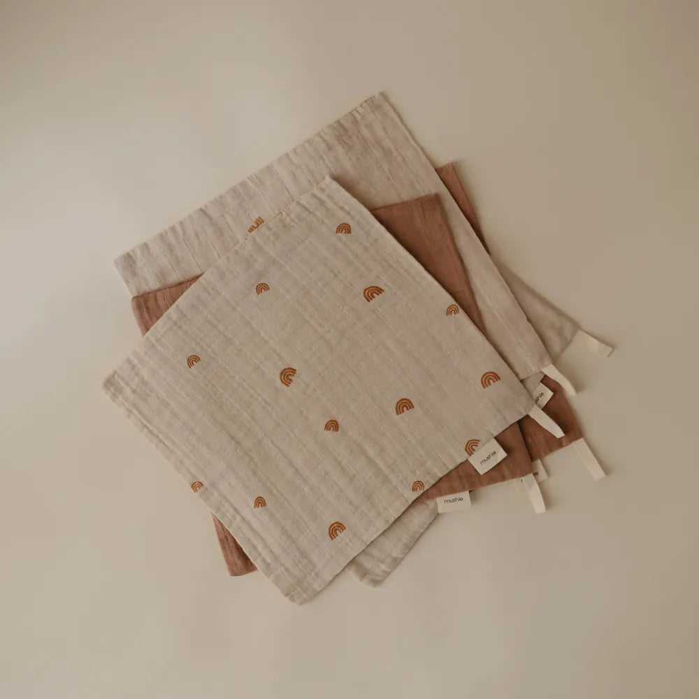 Mushie muslin vaskeklude - 5-pak