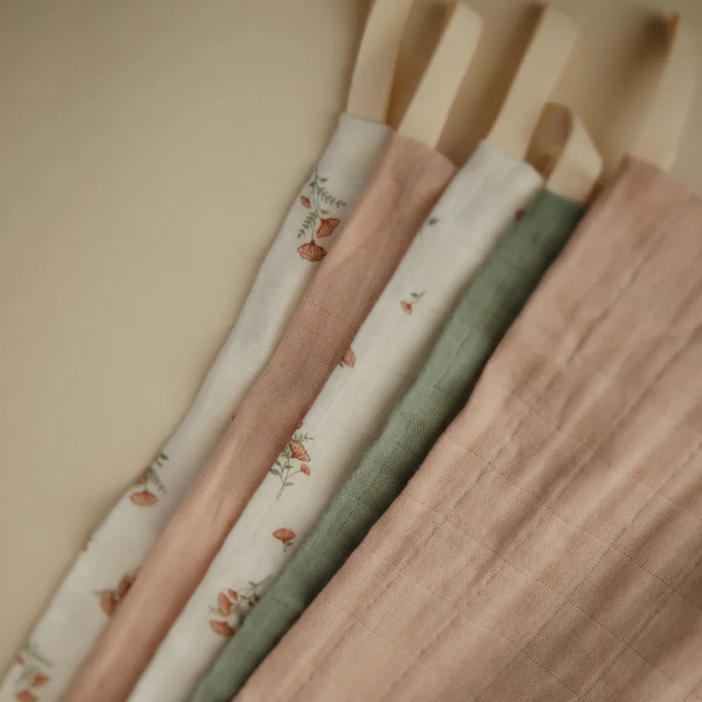 Mushie muslin vaskeklude - 5-pak