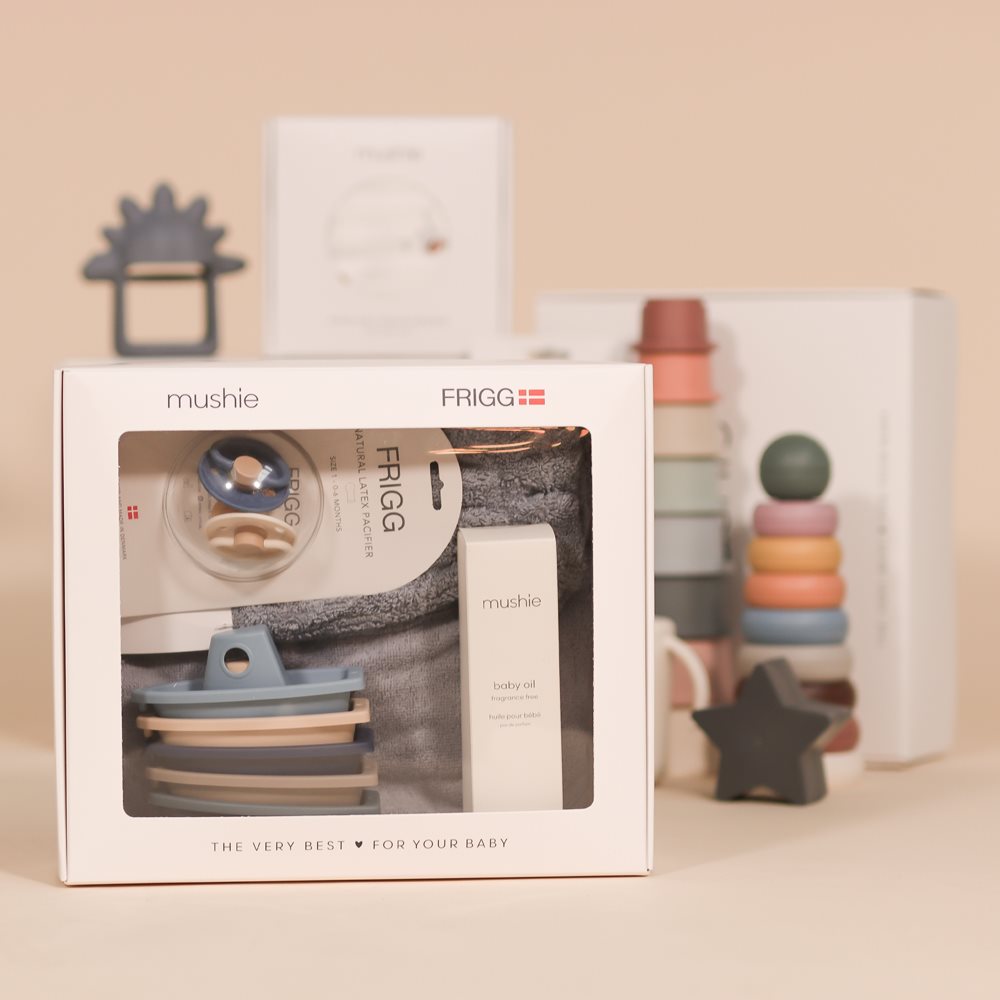 FRIGG og Mushie gaveæske med vindue
