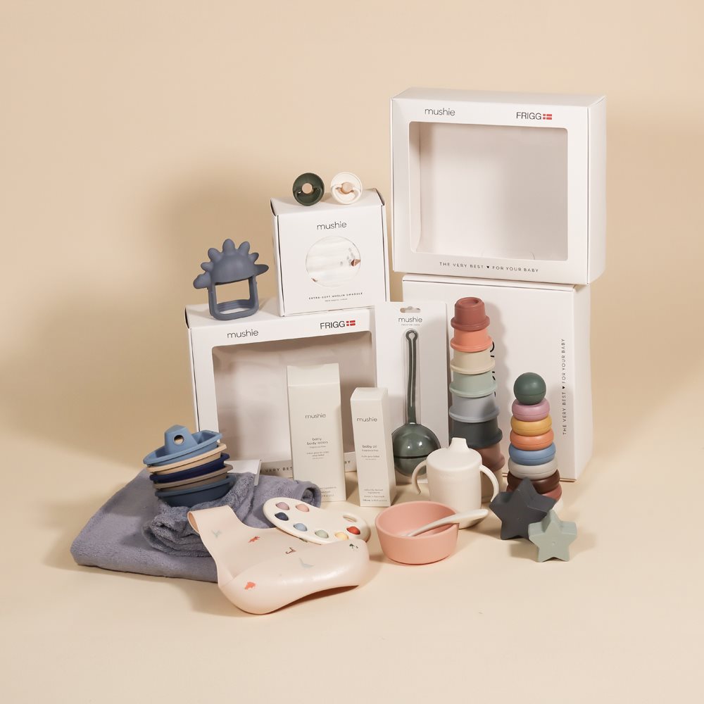 FRIGG og Mushie gaveæske med vindue